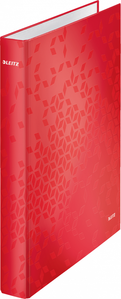 Segregator Leitz Wow, A4, szerokość grzbietu 40mm, do 250 kartek, 2 ringi, czerwony