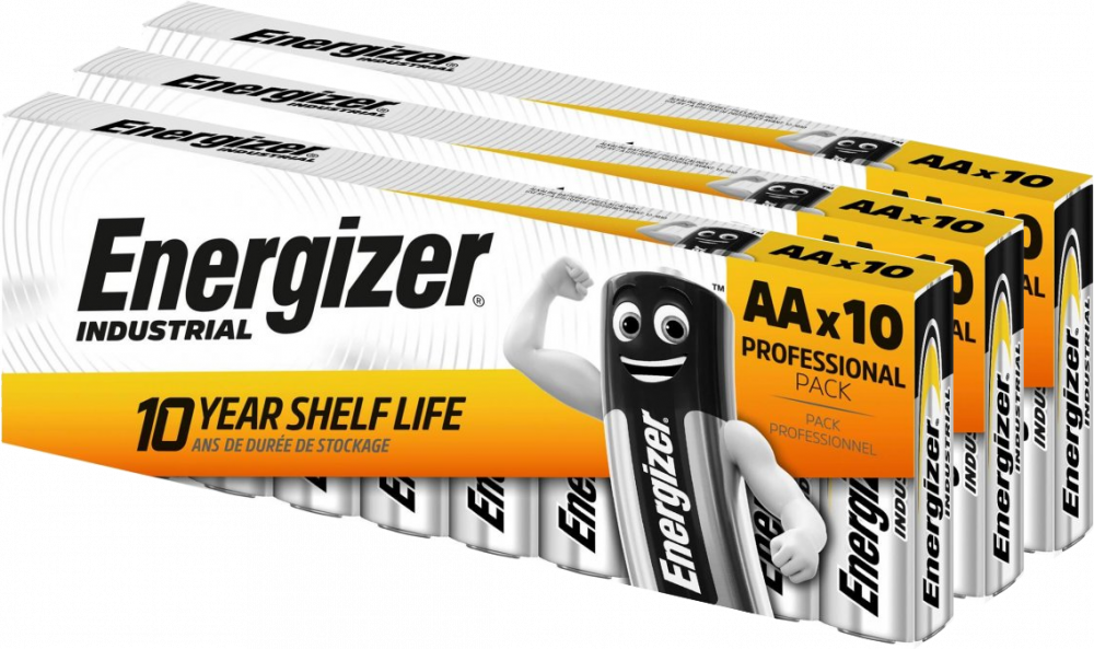 3x Bateria alkaliczna Energizer Industrial, AA, 1.5V, LR6, 10 sztuk
