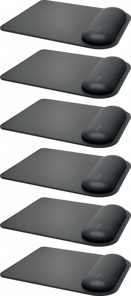 6x Podkładka pod mysz i nadgarstek Kensington, ErgoSoft, do standardowych myszy, 240x195x21mm, czarny