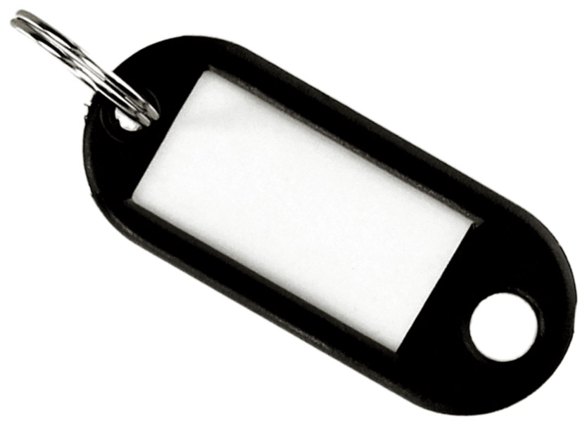 Zawieszki do kluczy Argo, plastik, 100 sztuk, czarny