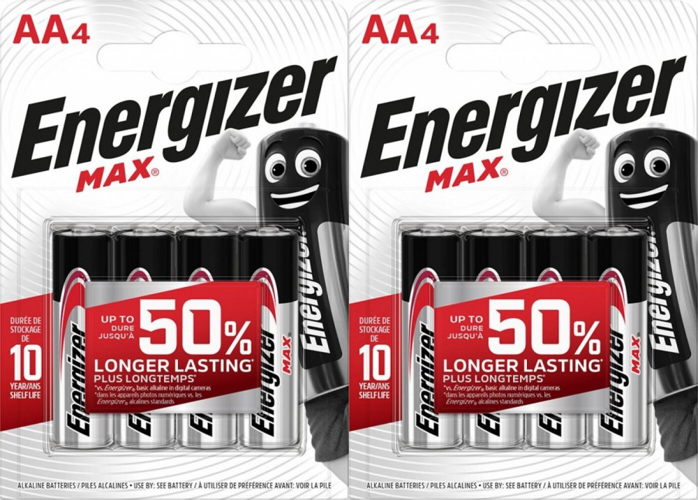 2x Bateria Energizer Max, AA, E91, 1.5V, 4 sztuki