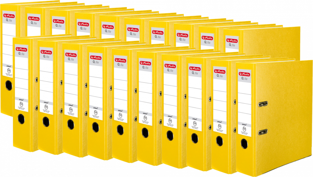 20x Segregator A4 Herlitz Q.file, 80mm, żółty