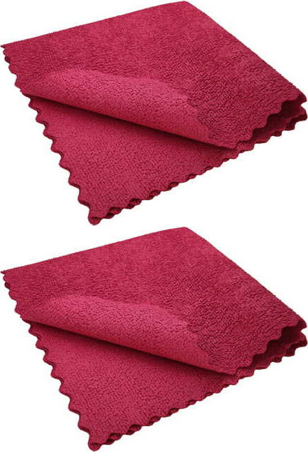 2x Ściereczka z mikrofibry Qleanup Long Fresh Professional, 38x38cm, 275g, 5 sztuk, czerwony