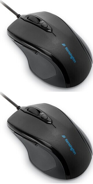 2x Mysz przewodowa Kensington, Pro Fit, średniowymiarowa, optyczna, czarny