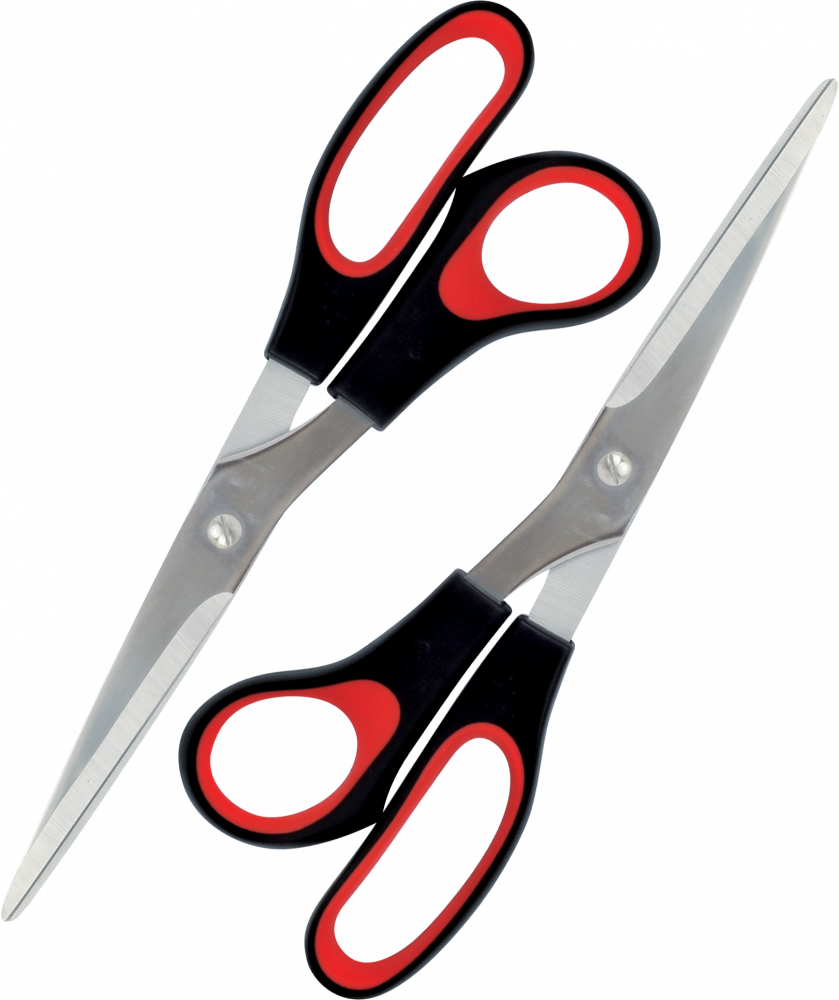 2x Nożyczki biurowe Grand, dla leworęcznych, 21.5cm, czarny