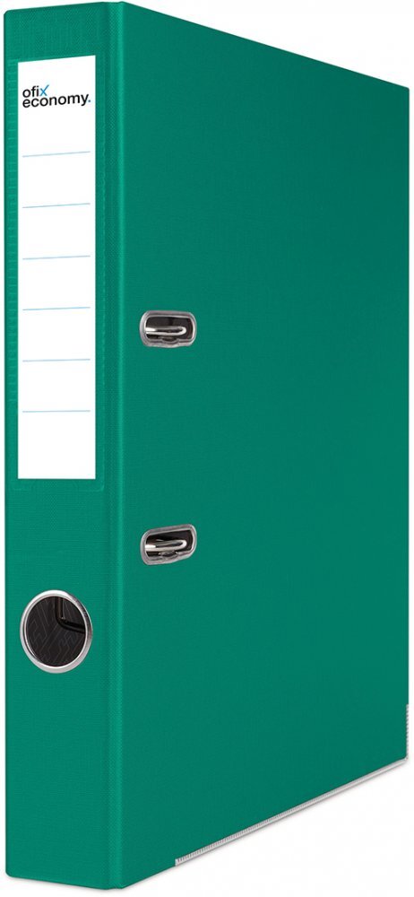 Segregator A4 Ofix Economy, z wyklejką, 50mm, do 350 kartek, zielony