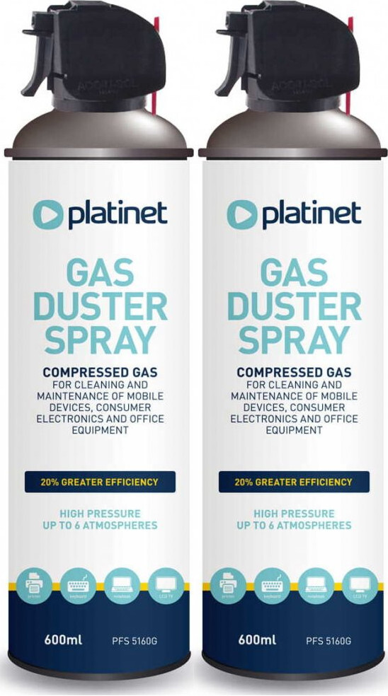 2x Sprężone powietrze Platinet PFS5160G, z pistoletem, 600ml
