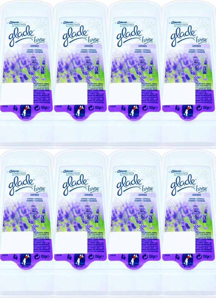 8x Odświeżacz powietrza Glade by Brise, Lawenda, żel, 150g