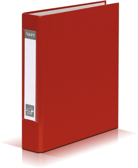 Segregator ringowy Vaupe, A5, szerokość grzbietu 40mm, 4 ringi, czerwony