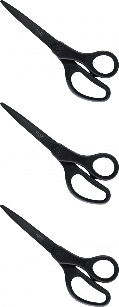 3x Nożyczki Leitz, tytanowe, nieklejące, 20.5cm, czarny