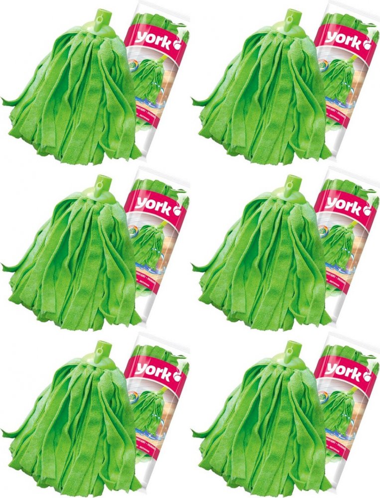 6x Mop paskowy z mikrofibry York, końcówka, mix kolorów