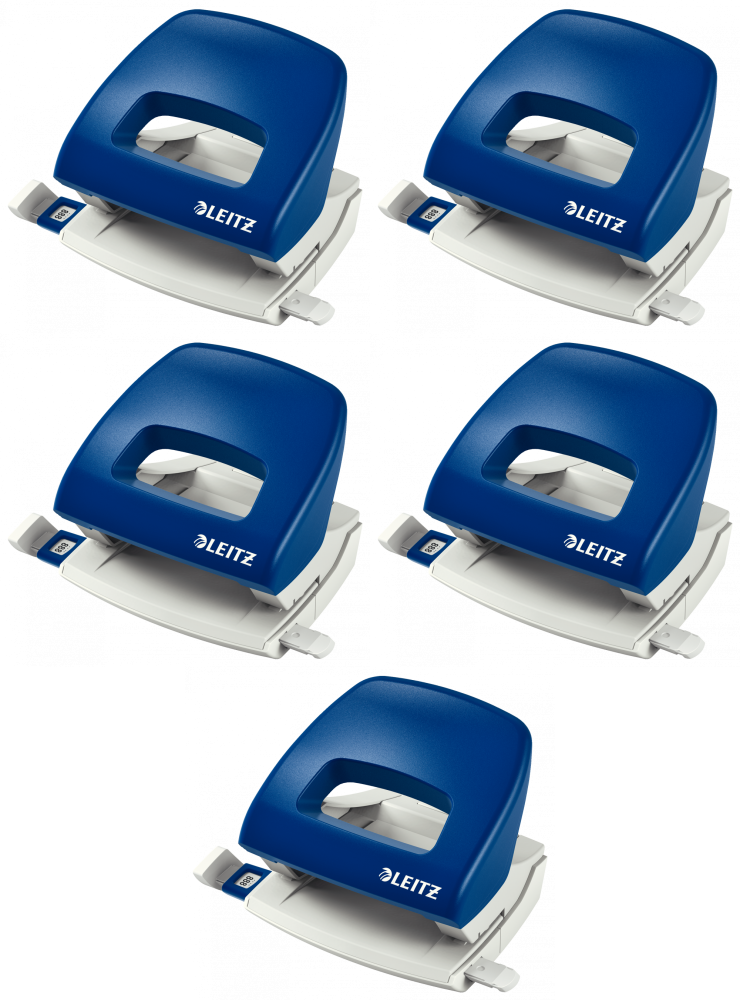 5x Dziurkacz Leitz New NeXXt, średni, do 16 kartek, niebieski