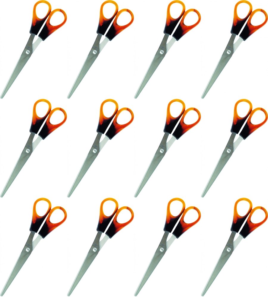 12x Nożyczki biurowe Grand, 16cm, bursztynowy