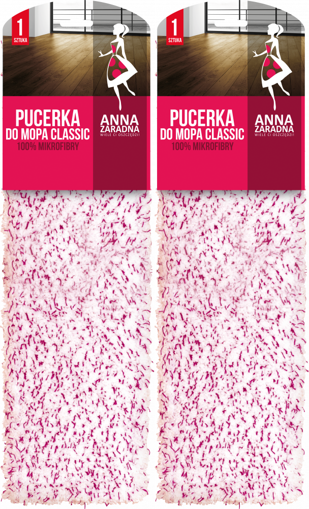 2x Mop płaski Anna Zaradna Classic, końcówka, mix kolorów