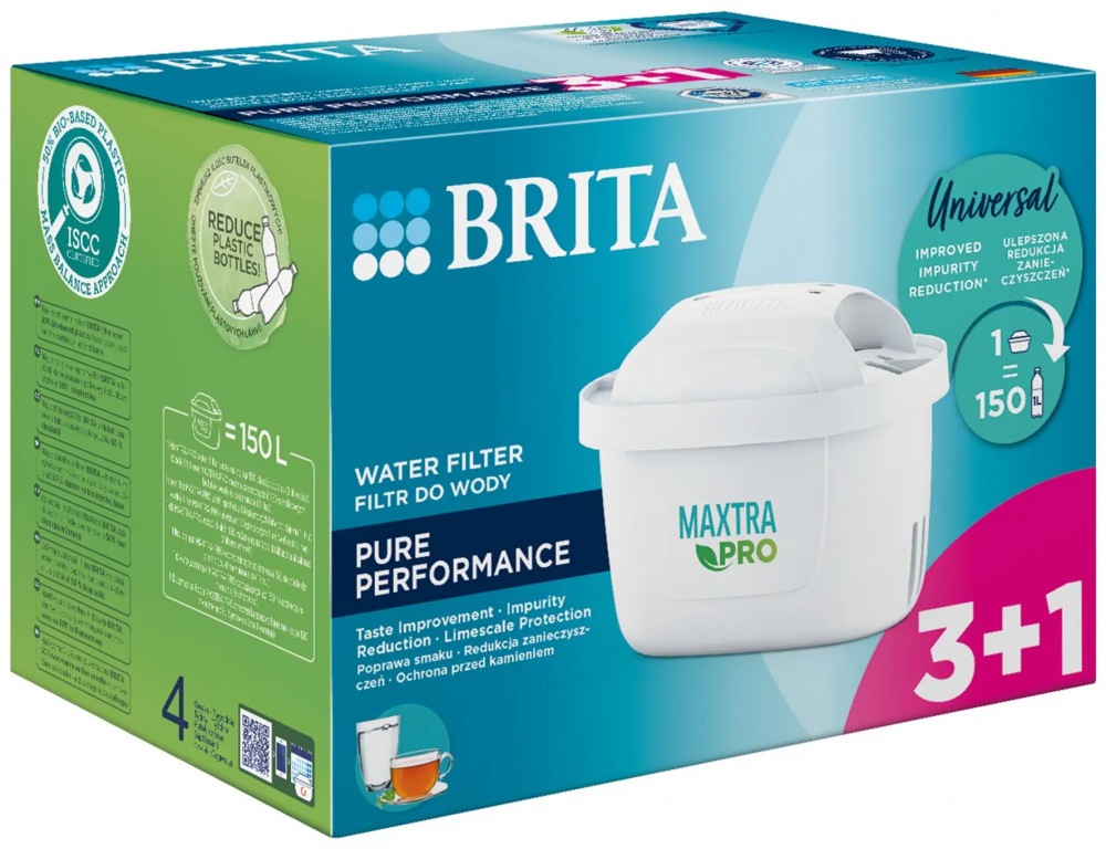 Wkład filtrujący Brita Maxtra Pro Pure Performance, 3 sztuki + 1 gratis