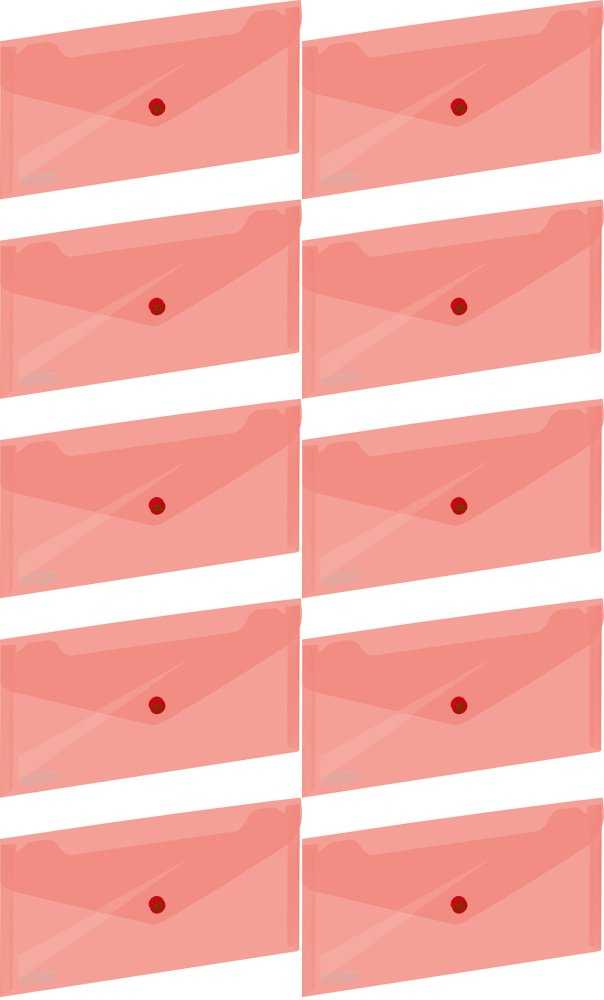 10x Teczka kopertowa Grand ZP-042, 254x130mm, na zatrzask, czerwony