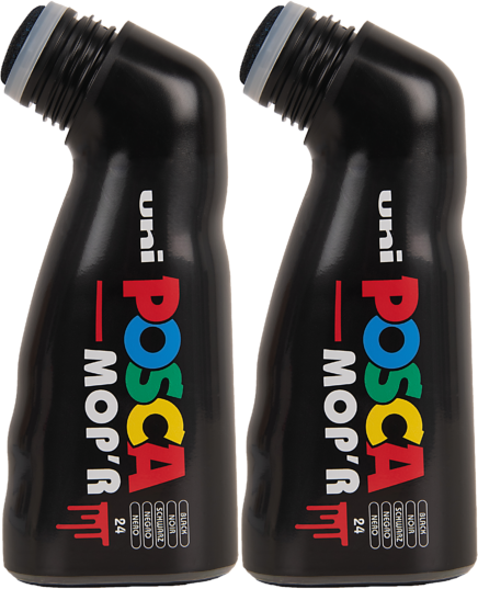 2x Marker Posca MOP'R PC-22M, z farbą plakatową, okrągła, czarny