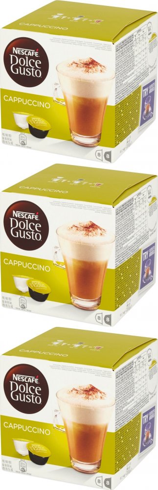 3x Kapsułki do ekspresu Nescafé Dolce Gusto Cappuccino, 16 sztuk