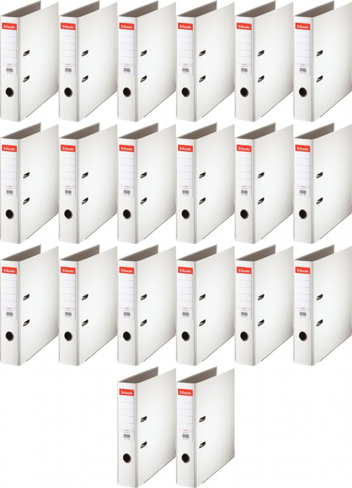 20x Segregator A4 Esselte, 75mm, do 500 kartek, ekonomiczny, biały