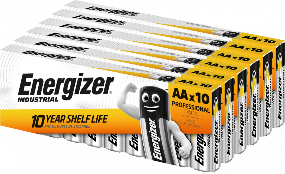 6x Bateria alkaliczna Energizer Industrial, AA, 1.5V, LR6, 10 sztuk