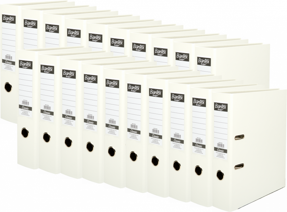 20x Segregator A4 Bantex Budget Classic, 75mm, do 500 kartek, biały