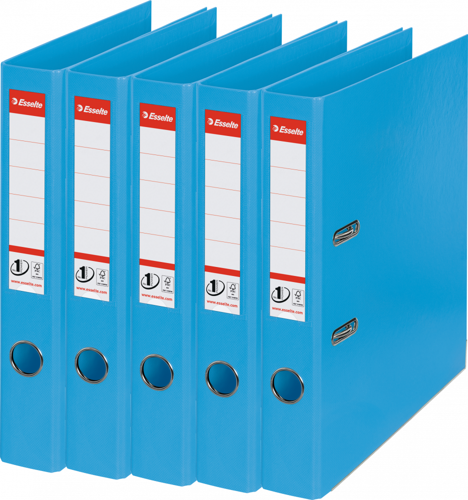 5x Segregator A4 Esselte No.1 Power, 50mm, do 350 kartek jasnoniebieski