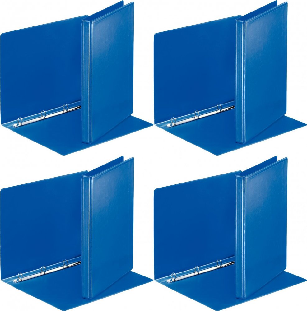 4x Segregator prezentacyjny Esselte Panorama A4, szerokość grzbietu 30mm, do 140 kartek, 4 ringi, niebieski