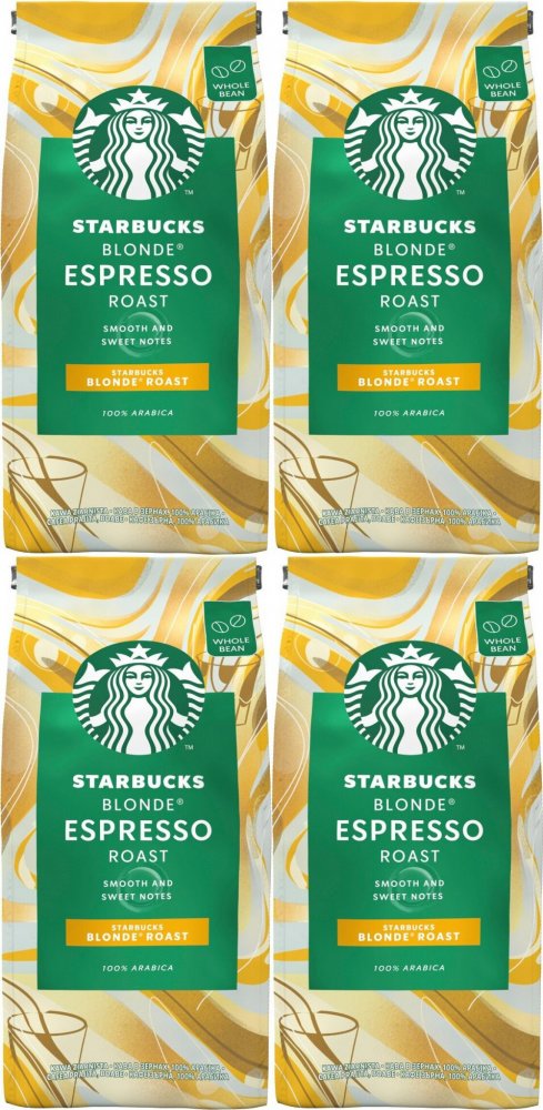 4x Kawa ziarnista Starbucks Espresso Blonde Roast, 200g
