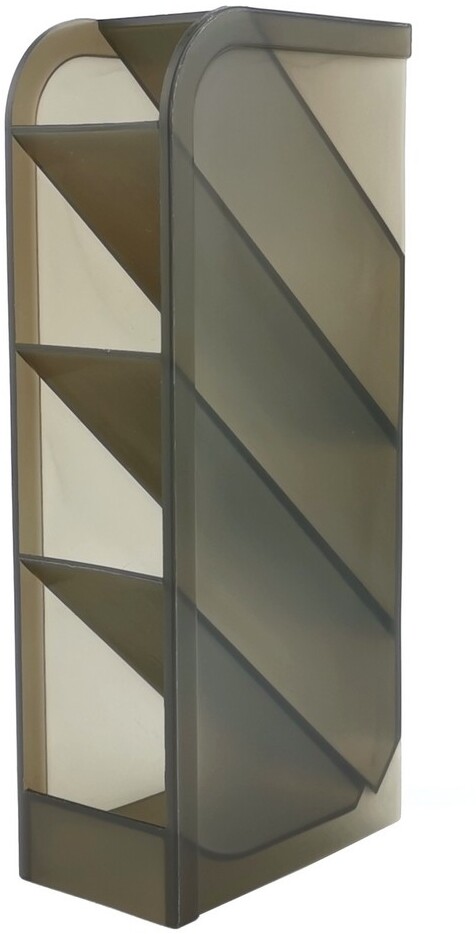 Przybornik na biurko D.Rect, pionowy, bez wyposażenia, 4 przegrody, 202x50x90mm, przezroczysty dymny