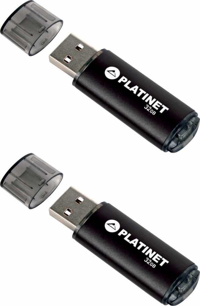 2x Pendrive aluminiowy Platinet X-Depo, 32GB, USB 2.0, czarny