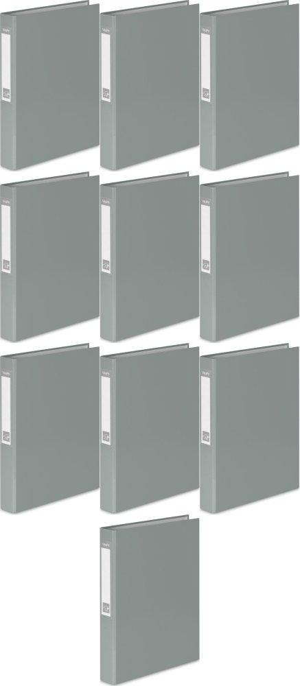 10x Segregator ringowy VauPe, A4, szerokość grzbietu 40mm, do 200 kartek, 2 ringi, szary