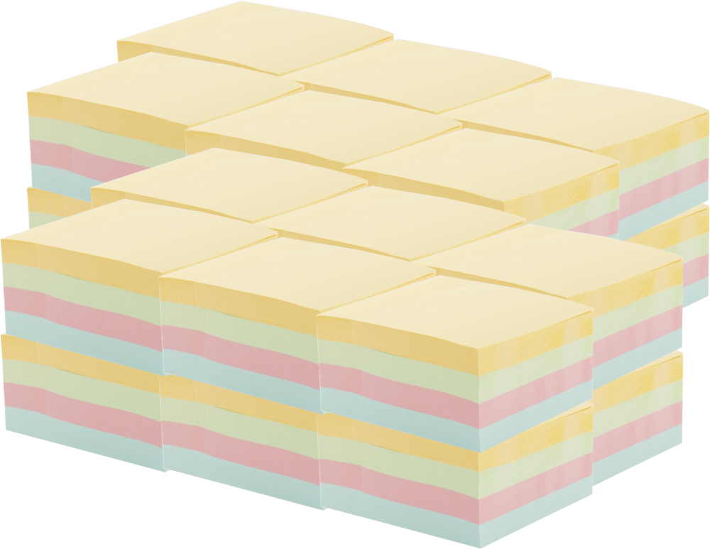 24x Karteczki samoprzylepne D.Rect, 76x76mm, 400 karteczek, mix kolorów pastelowych