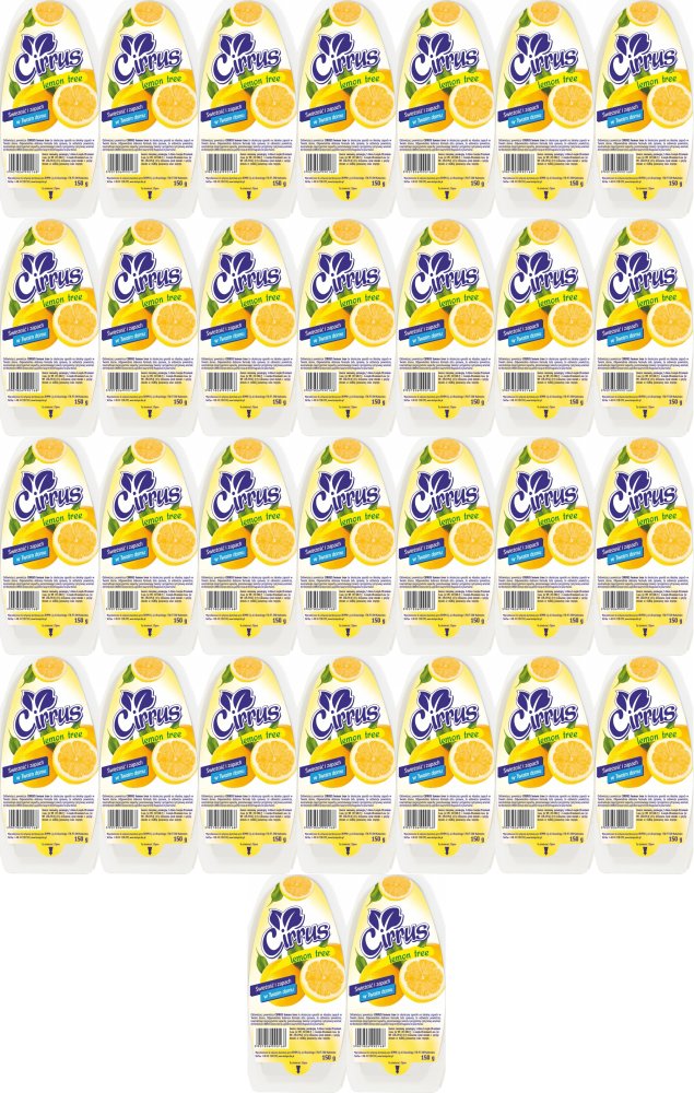 48x Odświeżacz powietrza Cirrus, lemon tree, żel, 150g