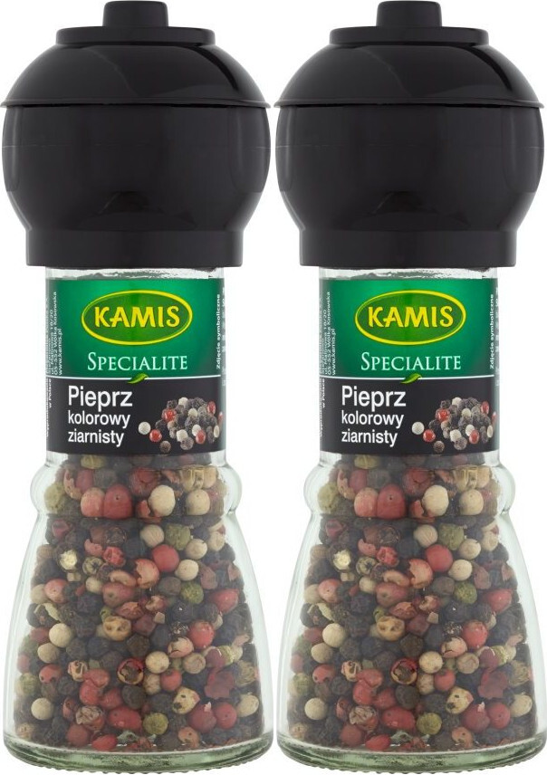 2x Pieprz kolorowy ziarnisty Kamis, w młynku, 36g
