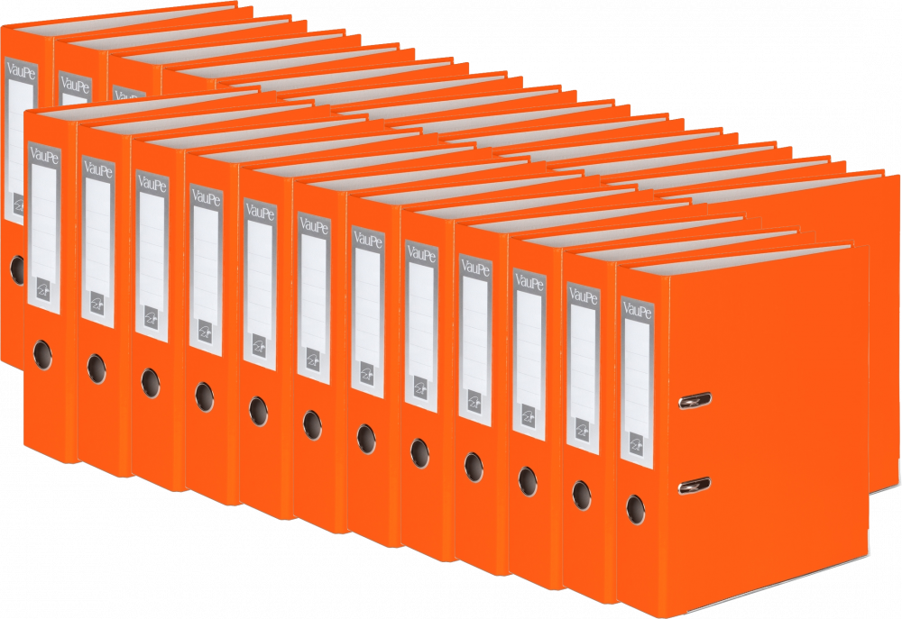 25x Segregator A4 VauPe FCK, 75mm, do 500 kartek, pomarańczowy