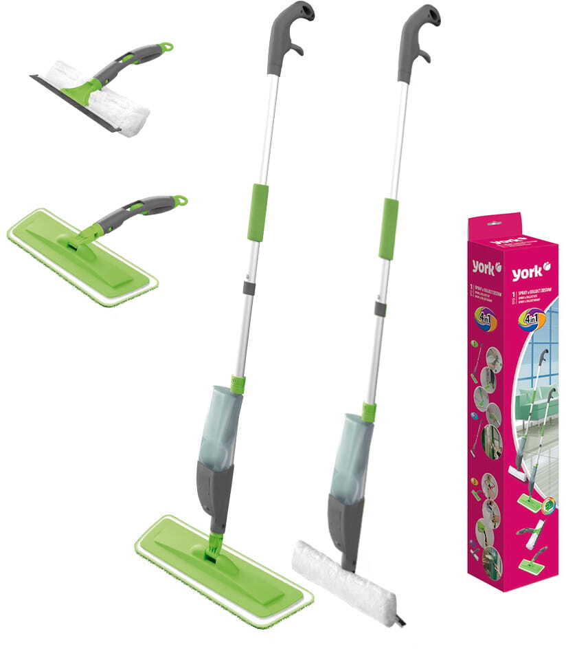 Mop York Spray&Collect 4 w 1, szaro-zielony