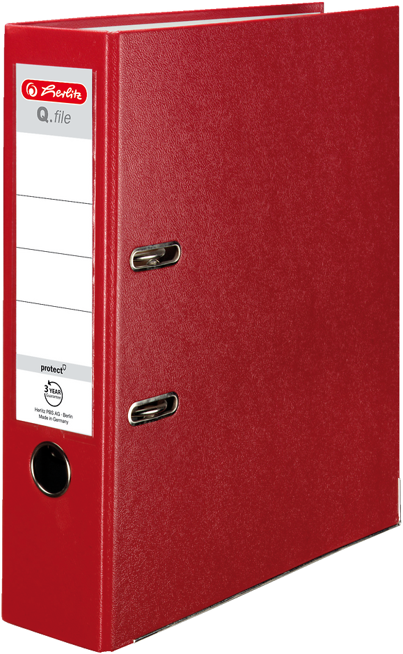Segregator A4 Herlitz Q.file, 80mm, czerwony