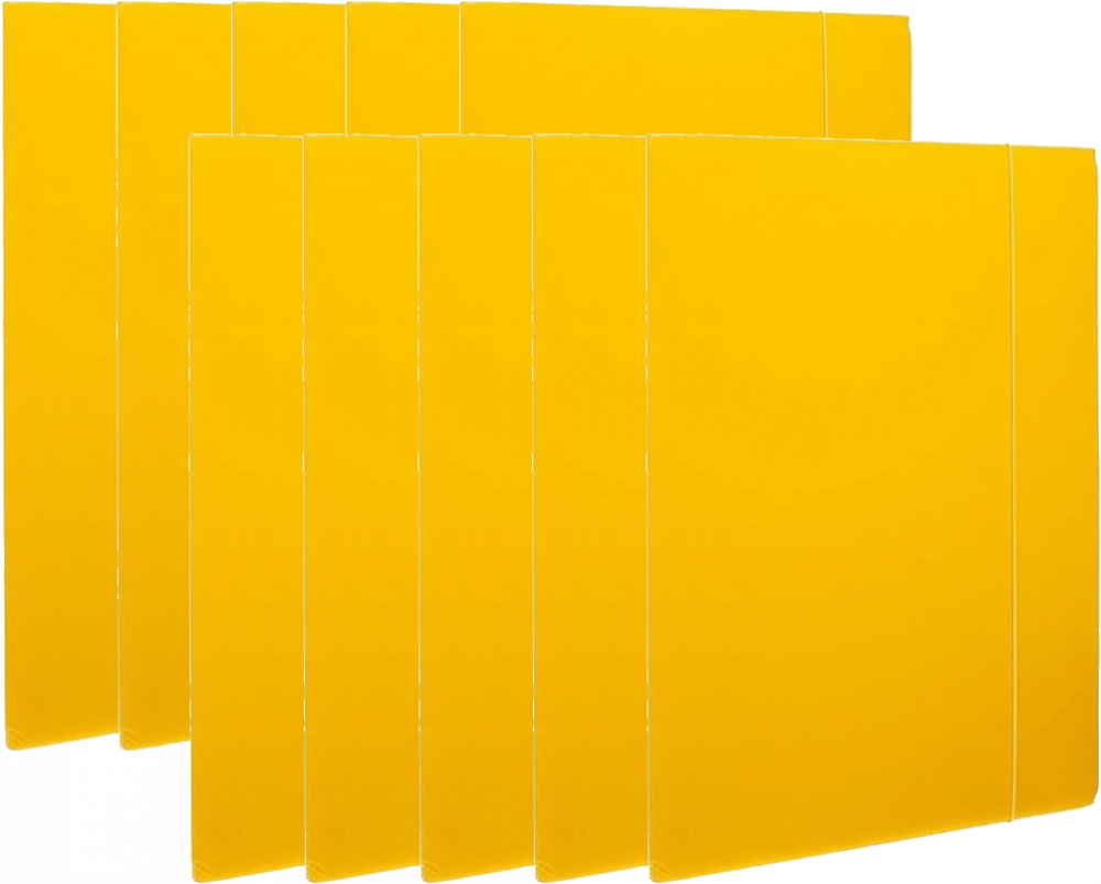 10x Teczka kartonowa z gumką lakierowana Barbara, A4, 3mm, żółty