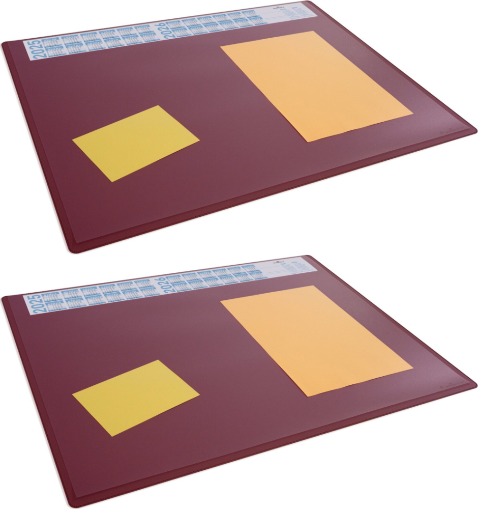 2x Podkład na biurko Durable, z kalendarzem zakładką 2025/2026, 650x500mm, czerwony