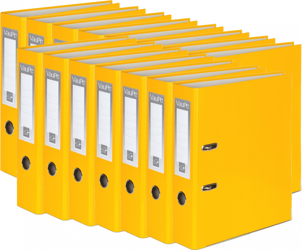 15x Segregator A4 VauPe FCK, 75mm, do 500 kartek, żółty