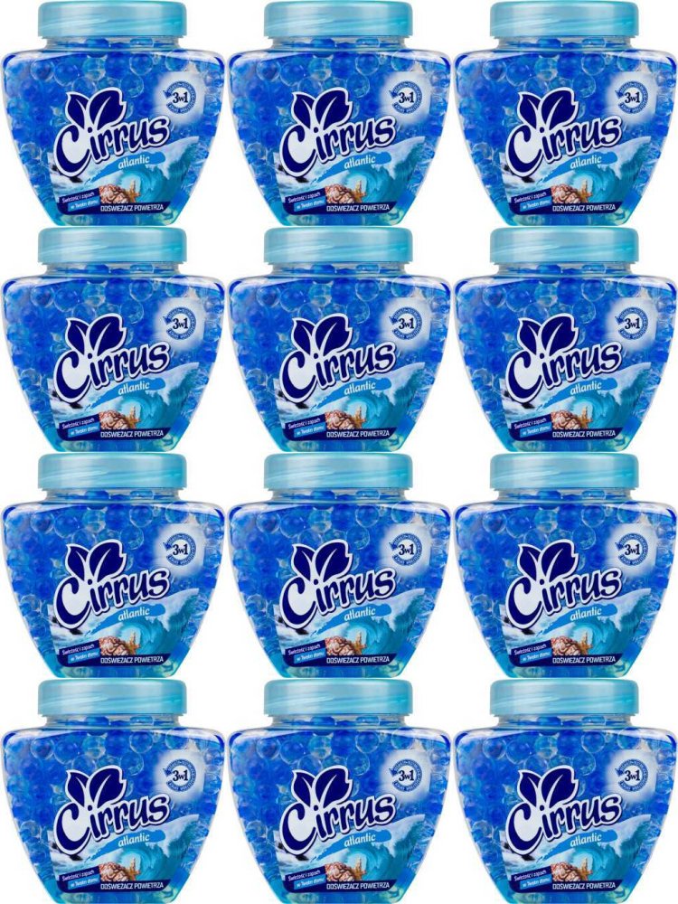 12x Odświeżacz powietrza Cirrus kulki, atlantic, żel, 250g