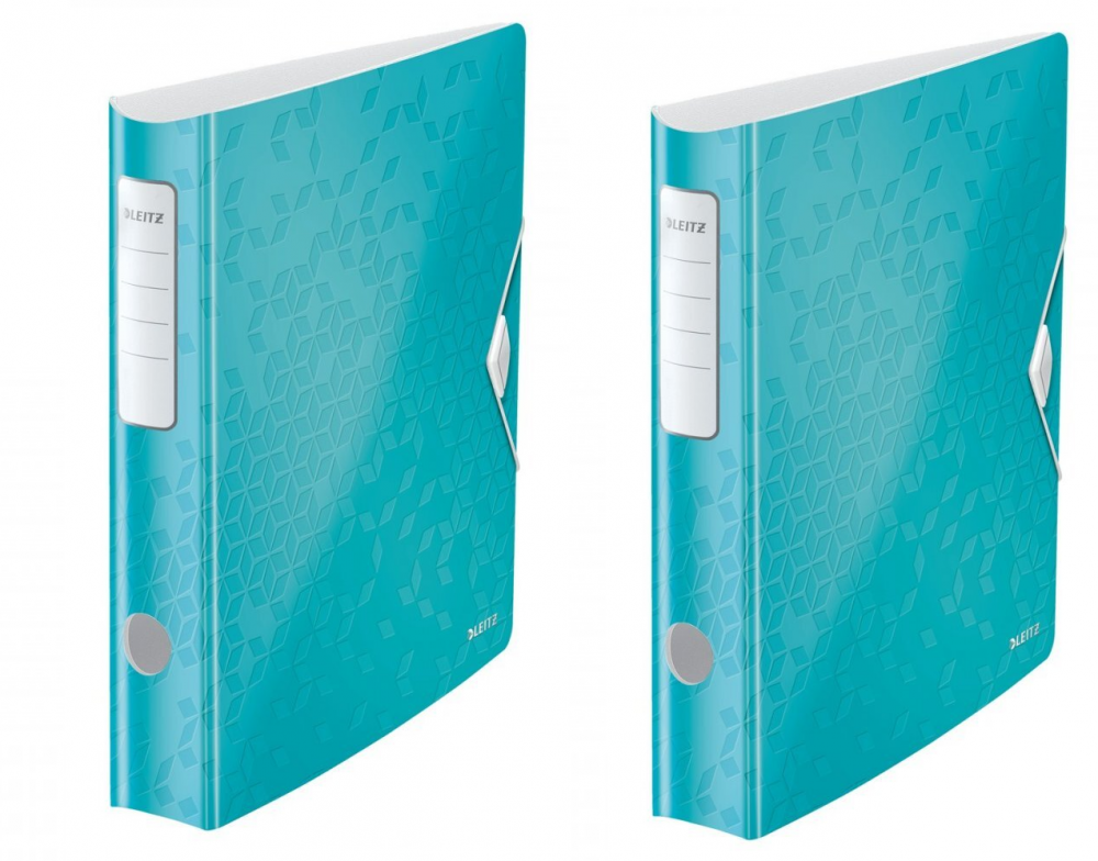2x Segregator A4 Leitz 180° Active Wow, 65mm, do 350 kartek, turkusowy