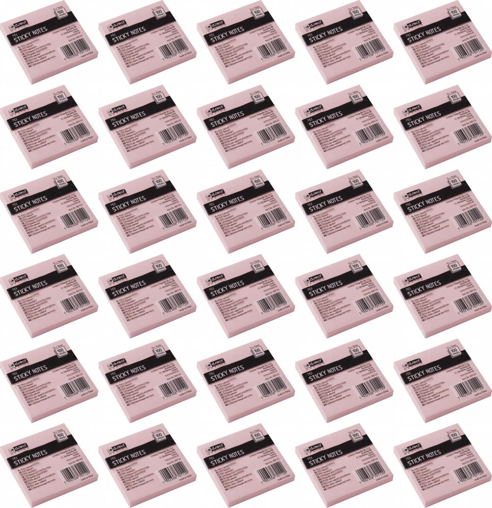 72x Karteczki samoprzylepne D.Rect, 76x76mm, 100 karteczek, mix kolorów pastelowych