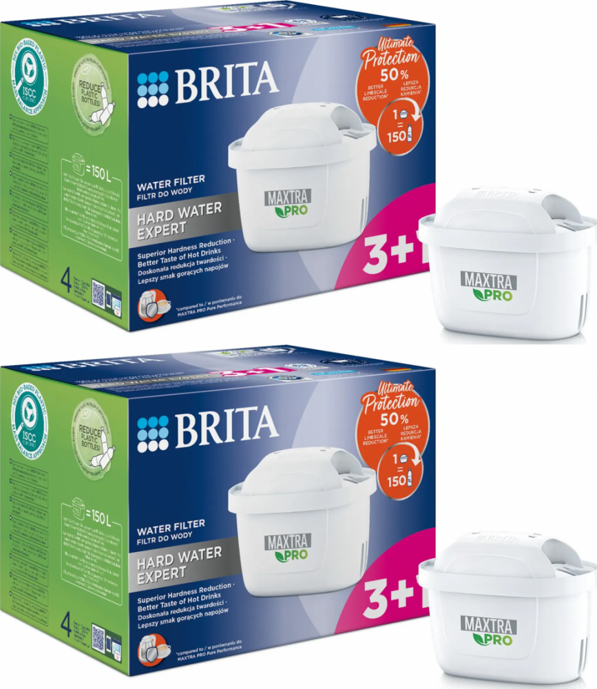2x Wkład filtrujący Brita Maxtra Pro Hard Water Expert, 3 sztuki + 1 gratis