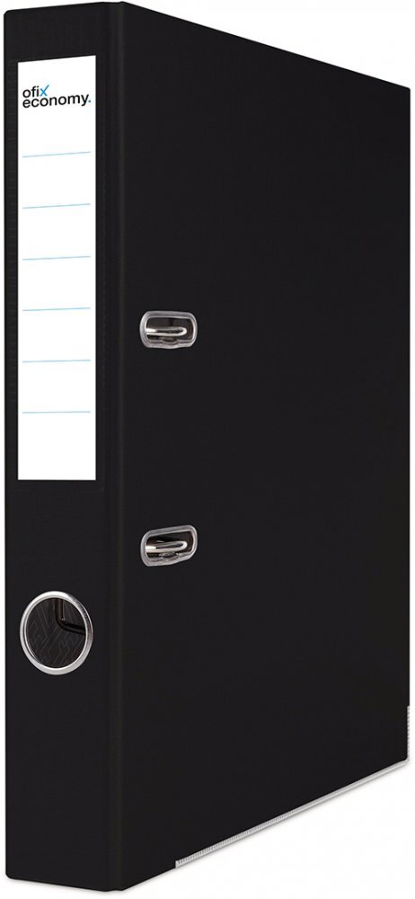Segregator A4 Ofix Economy, z wyklejką, 50mm, do 350 kartek, czarny