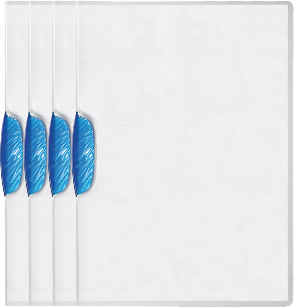 4x Skoroszyt plastikowy Durable Swingclip z klipsem, A4, do 30 kartek, niebieski