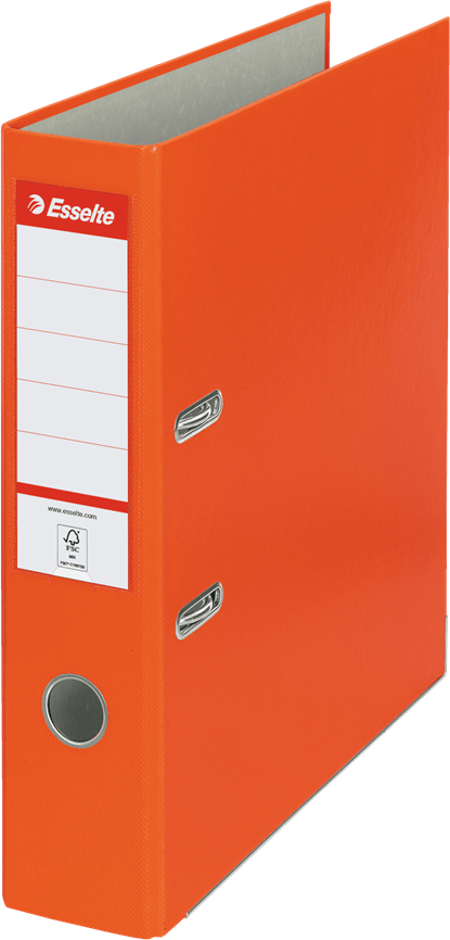 Segregator A4 Esselte, 75mm, do 500 kartek, ekonomiczny, pomarańczowy