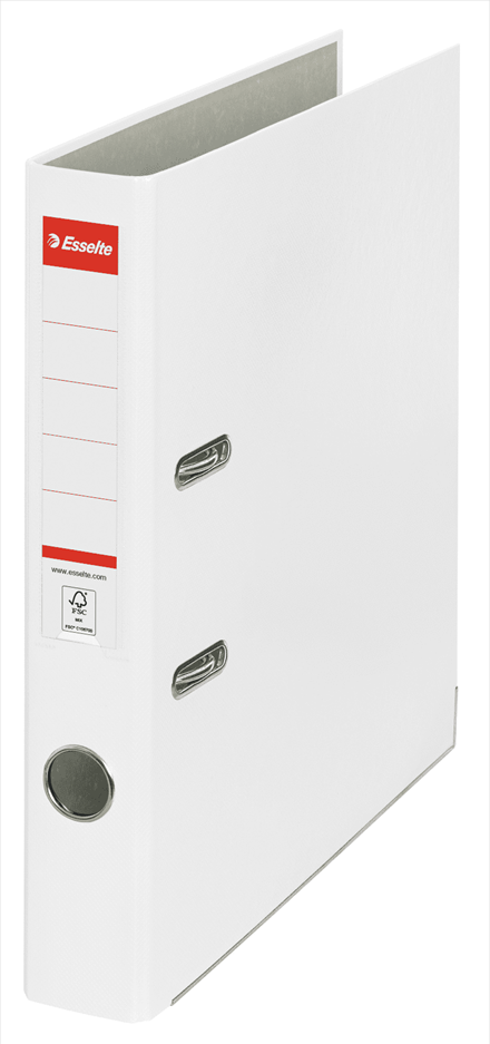 Segregator A4 Esselte, 50mm, do 350 kartek, ekonomiczny, biały