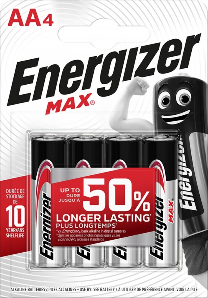 Bateria Energizer Max, AA, E91, 1.5V, 4 sztuki