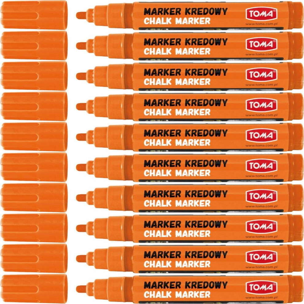 10x Marker kredowy Toma TO-292, okrągła, 4.5mm, pomarańczowy